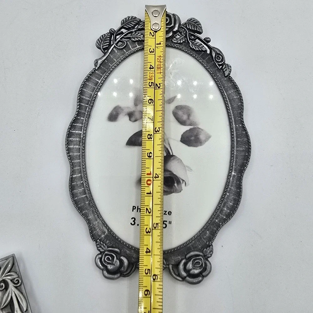 Vtg Ornate Metal Floral Photo Picture Frame Free‎ Standing